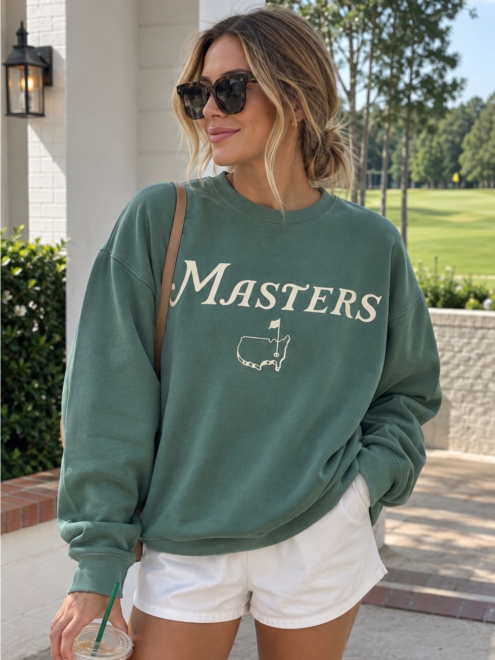 2026 Masters Green Crewneck Sweatshirt with White Logo - Picture 1 of 5
